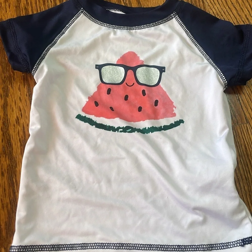 🩷 3/$18 Beetlethread Watermelon Print Kids rashguard swim suit boys 9 months